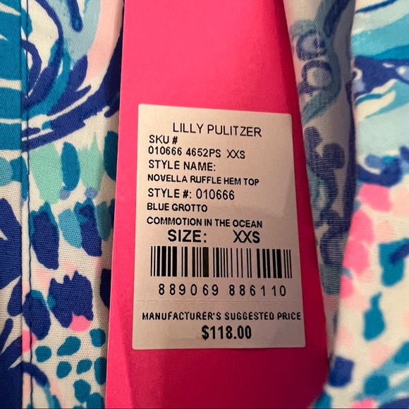 Lilly Pulitzer Novella Printed Peplum Top XXS - Picture 6 of 14